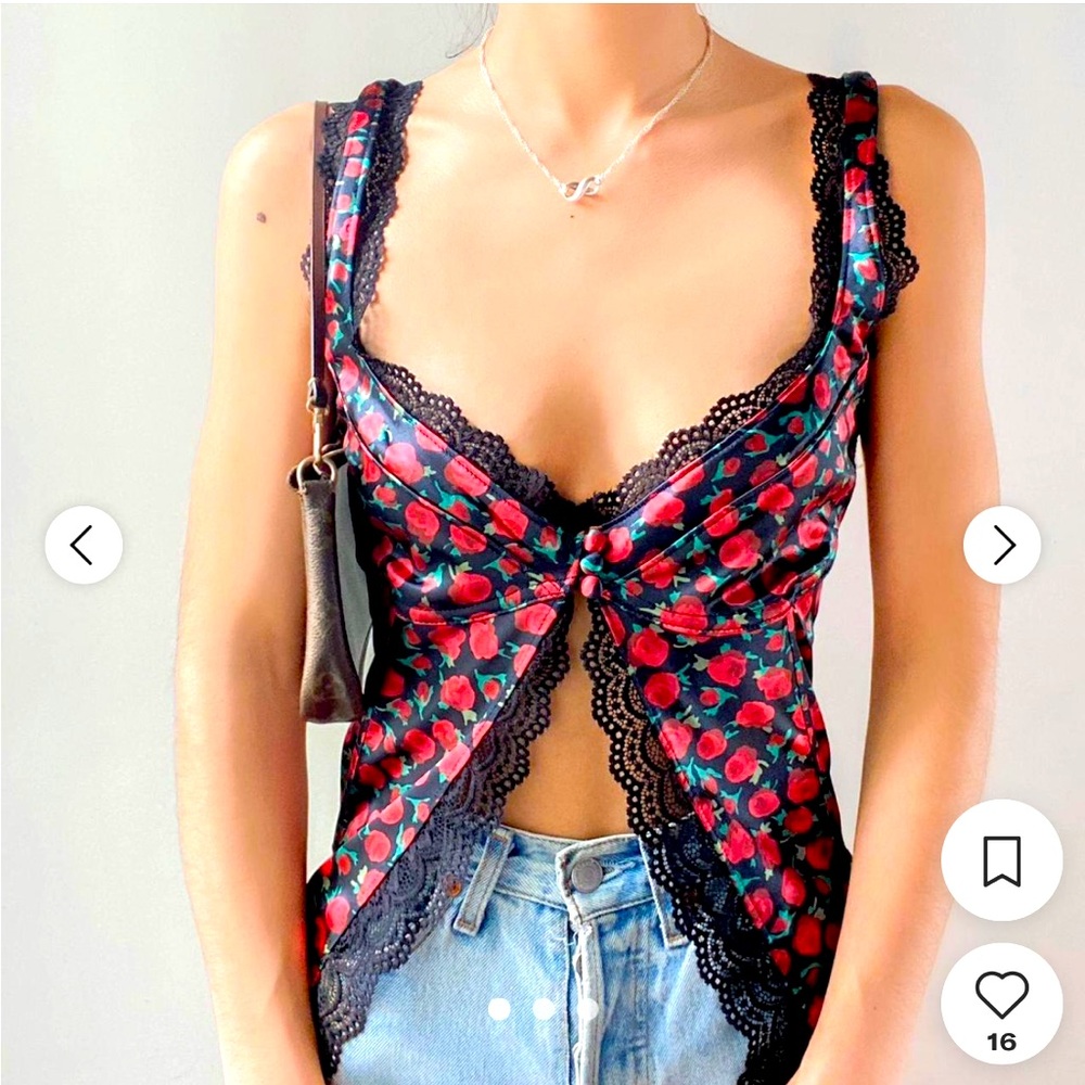 Urban Outfitters out from under dolce verano corset rose print
